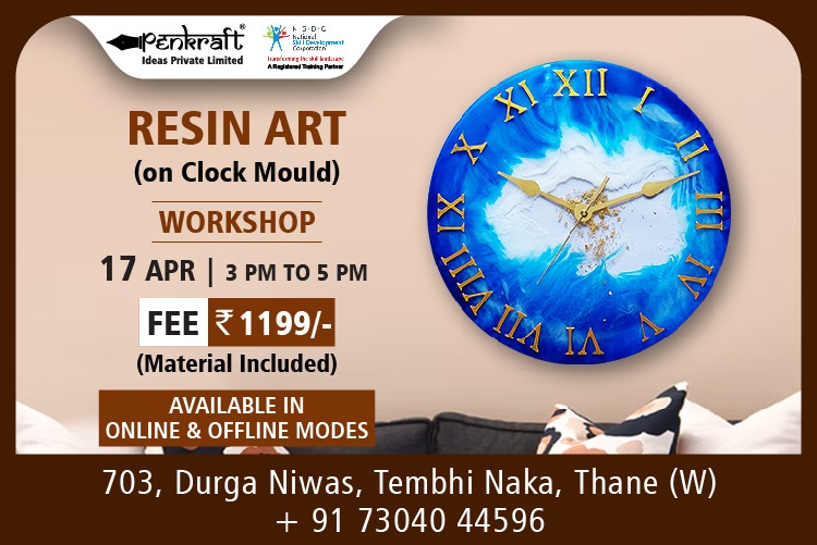 Penkraft Resin Art on Clock Mould Online/Offline Workshop